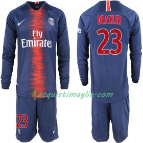 Divisa di Calcio Paris Saint Germain Draxler 23 Bambino Prima 2018/2019 Manica Lunga